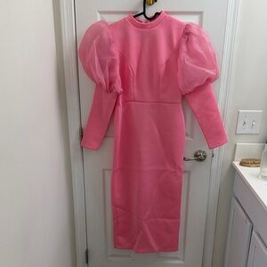 Stunning Pink Puff Sleeve Dress